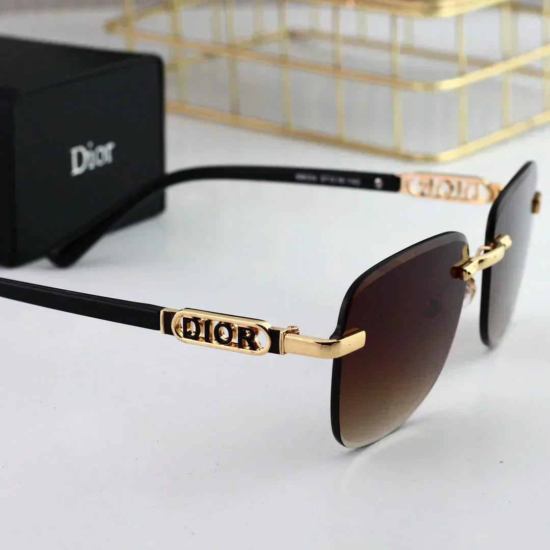 2025 Polygonale randlose Sonnenbrille mit scharf geschnittenen Kanten