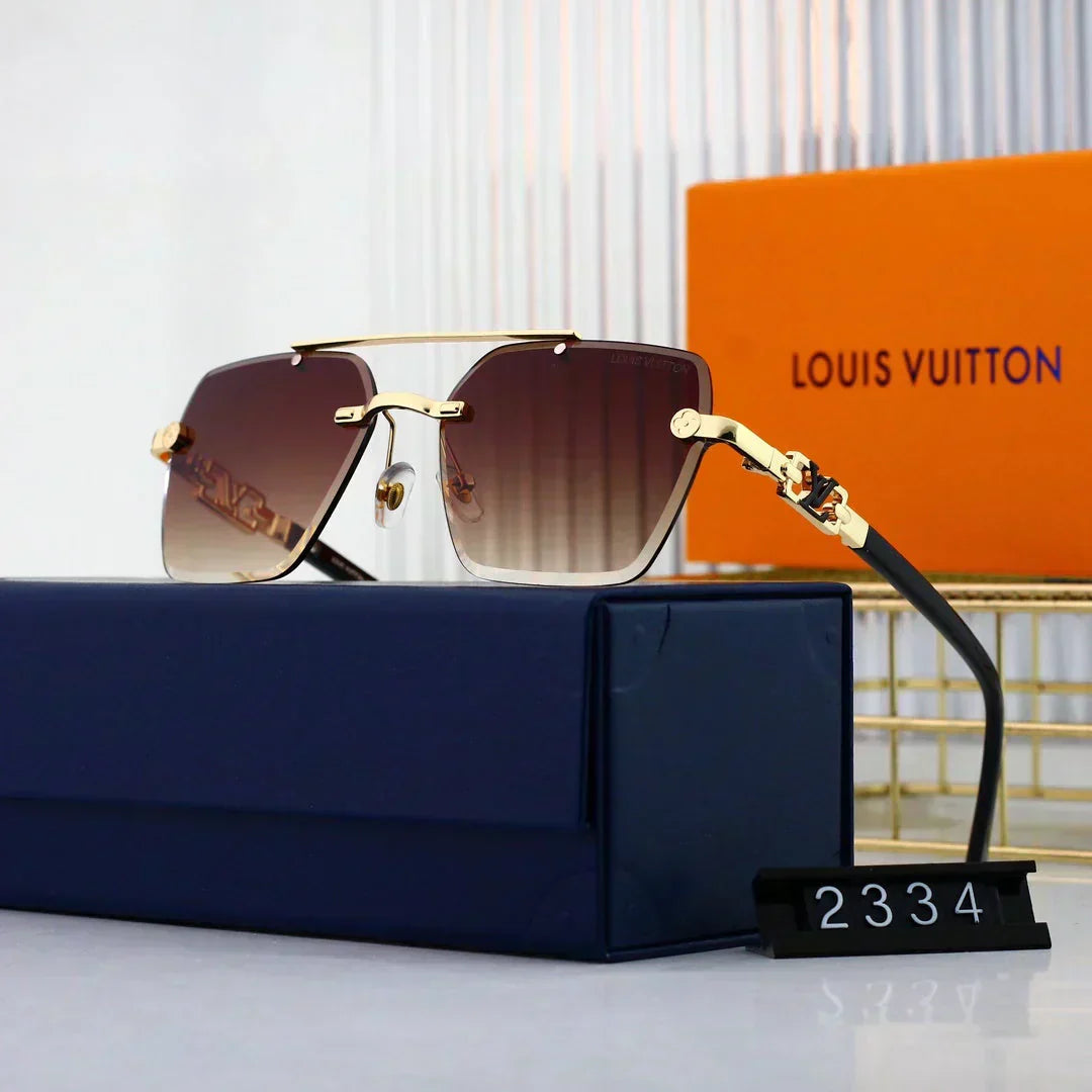 2025 Metall, polygonale, große Sonnenbrille