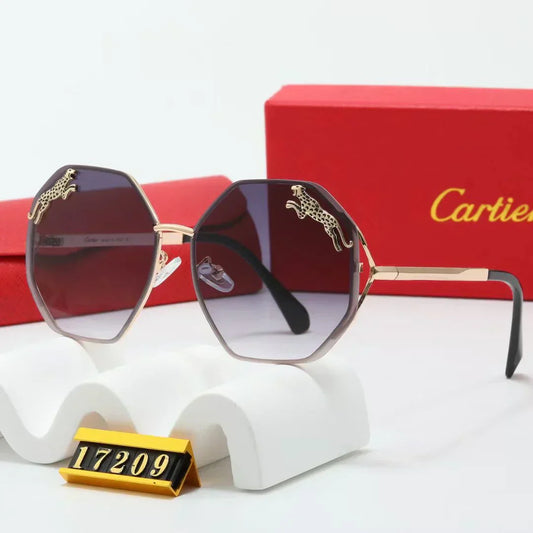 2025 Runde Sonnenbrille mit Leopardenmuster 17209