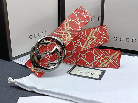 2025 3 Colors double G stripe calico belt Gender: general