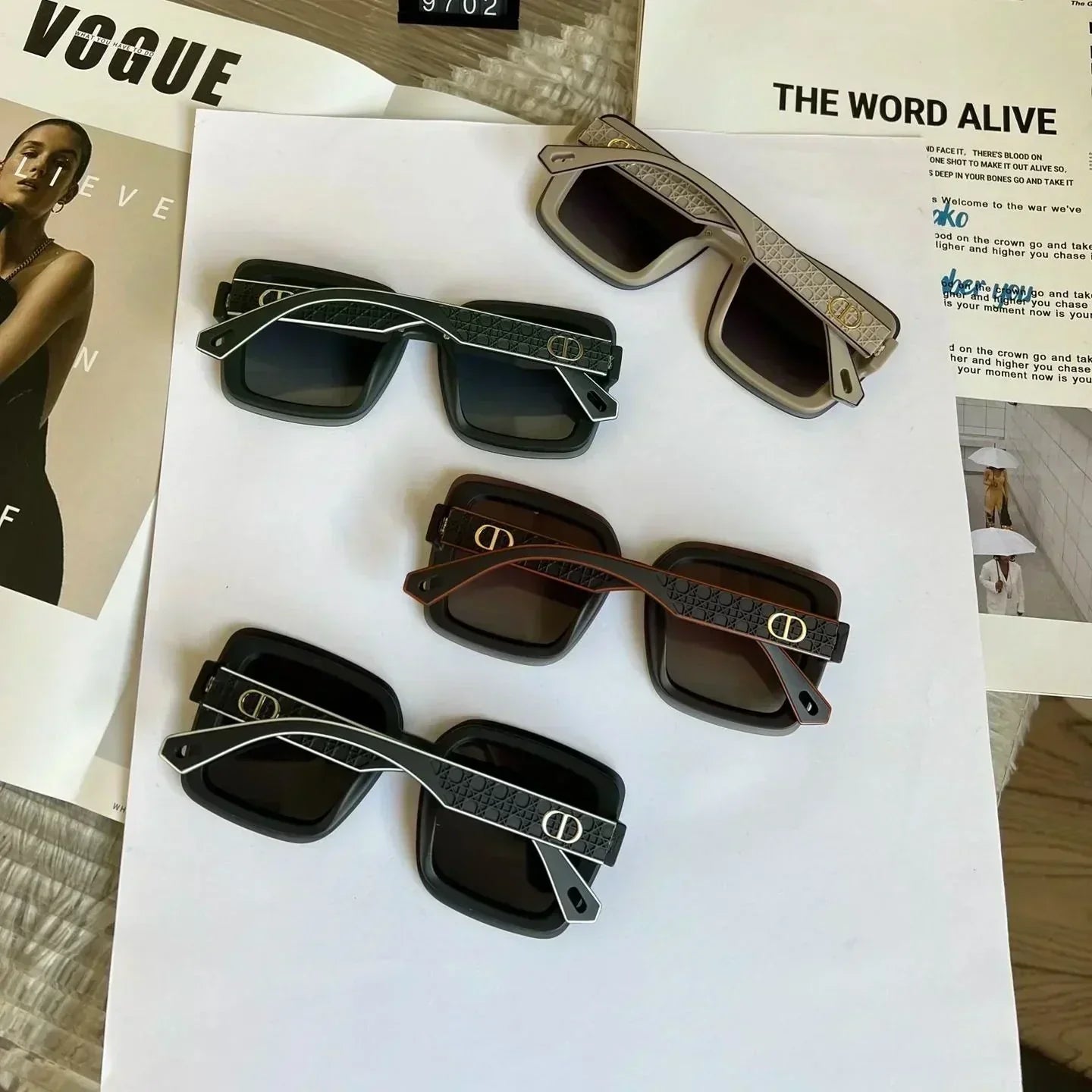 2025 Glänzende eckige Sonnenbrille 9702