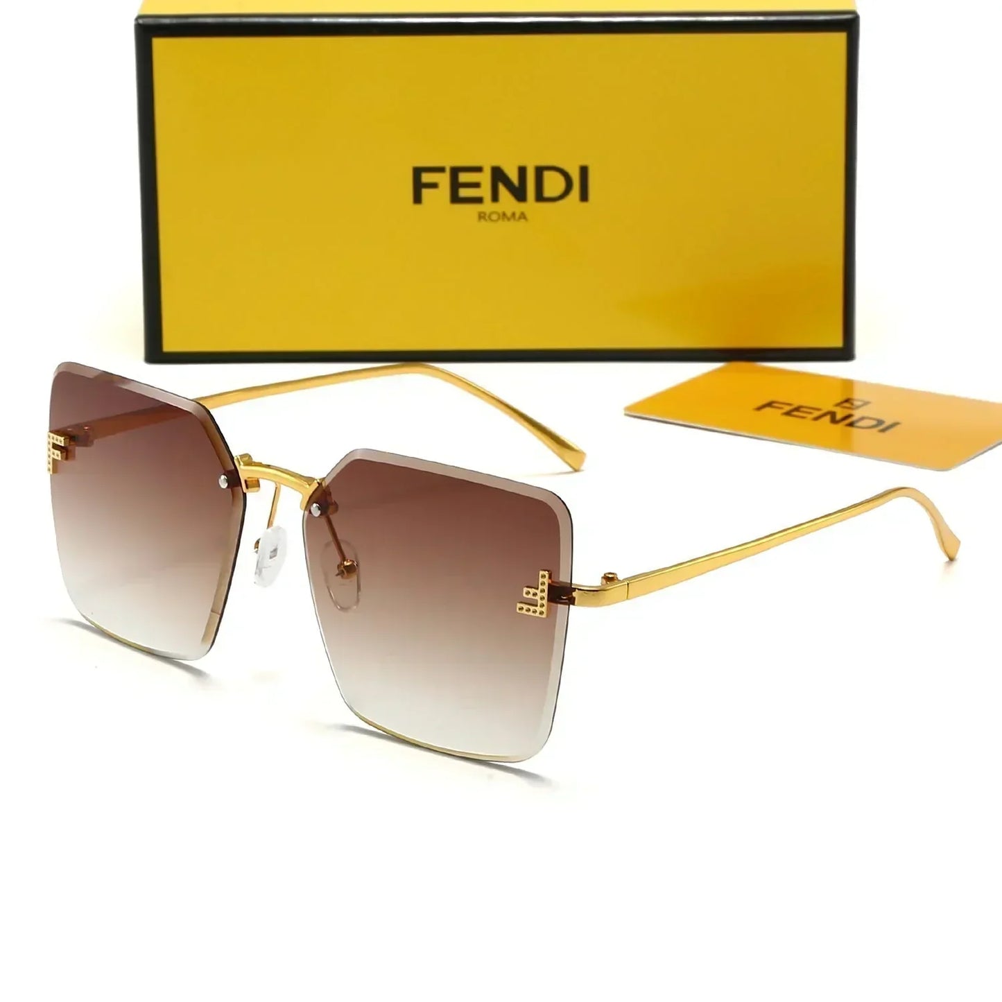 2025 Rahmenlose Sonnenbrille mit großem Metallgestell