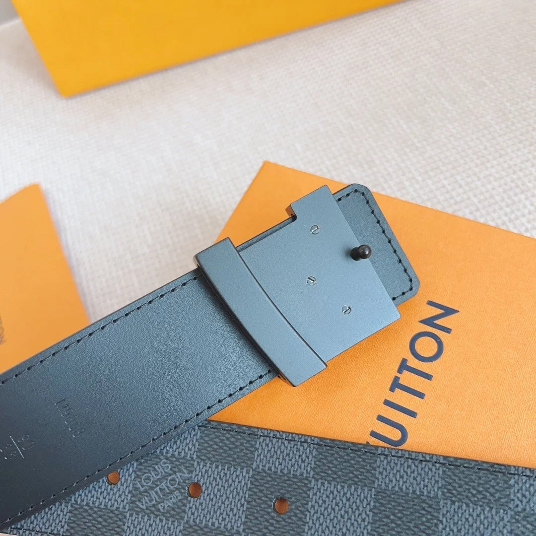 2025 classic black buckle black check men's belt