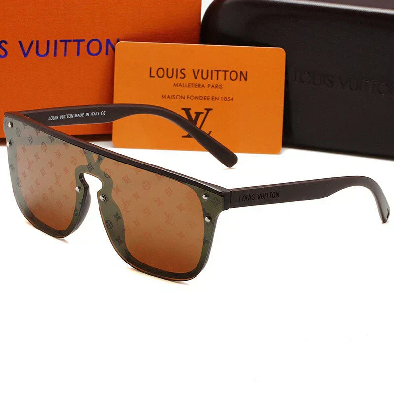 2025 Einteilige moderne Sonnenbrille mit Schriftzug