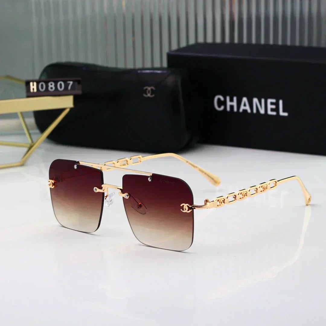 2025 Modische Wasserzeichen-Metallrahmen-Sonnenbrille H0807