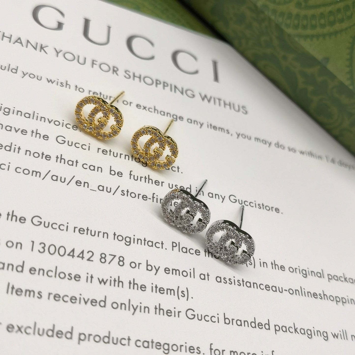 2025 Premium Sparkling Zircon G Stud Earrings