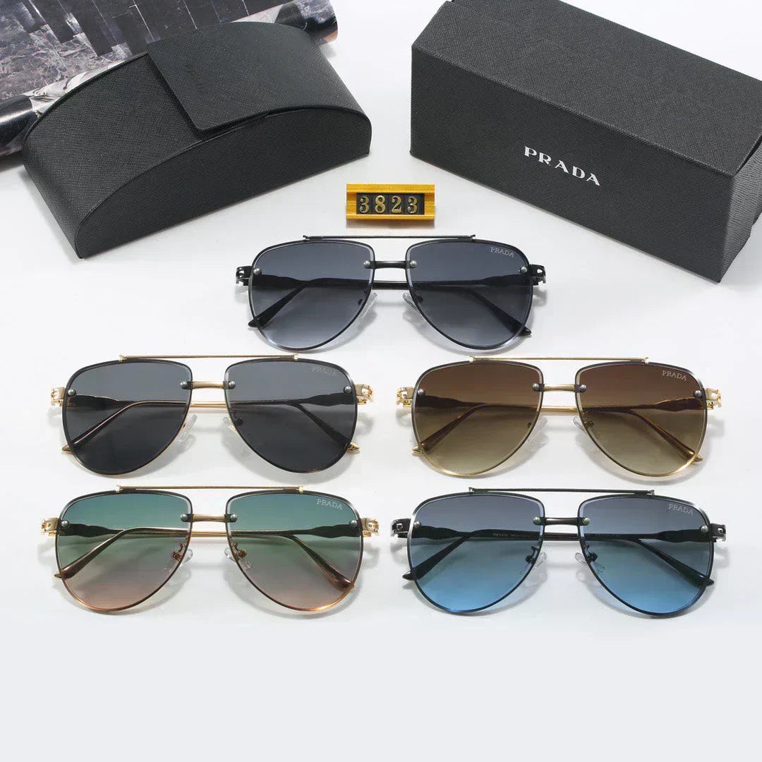 2025 Runde Sonnenbrille mit eckigem Rahmen