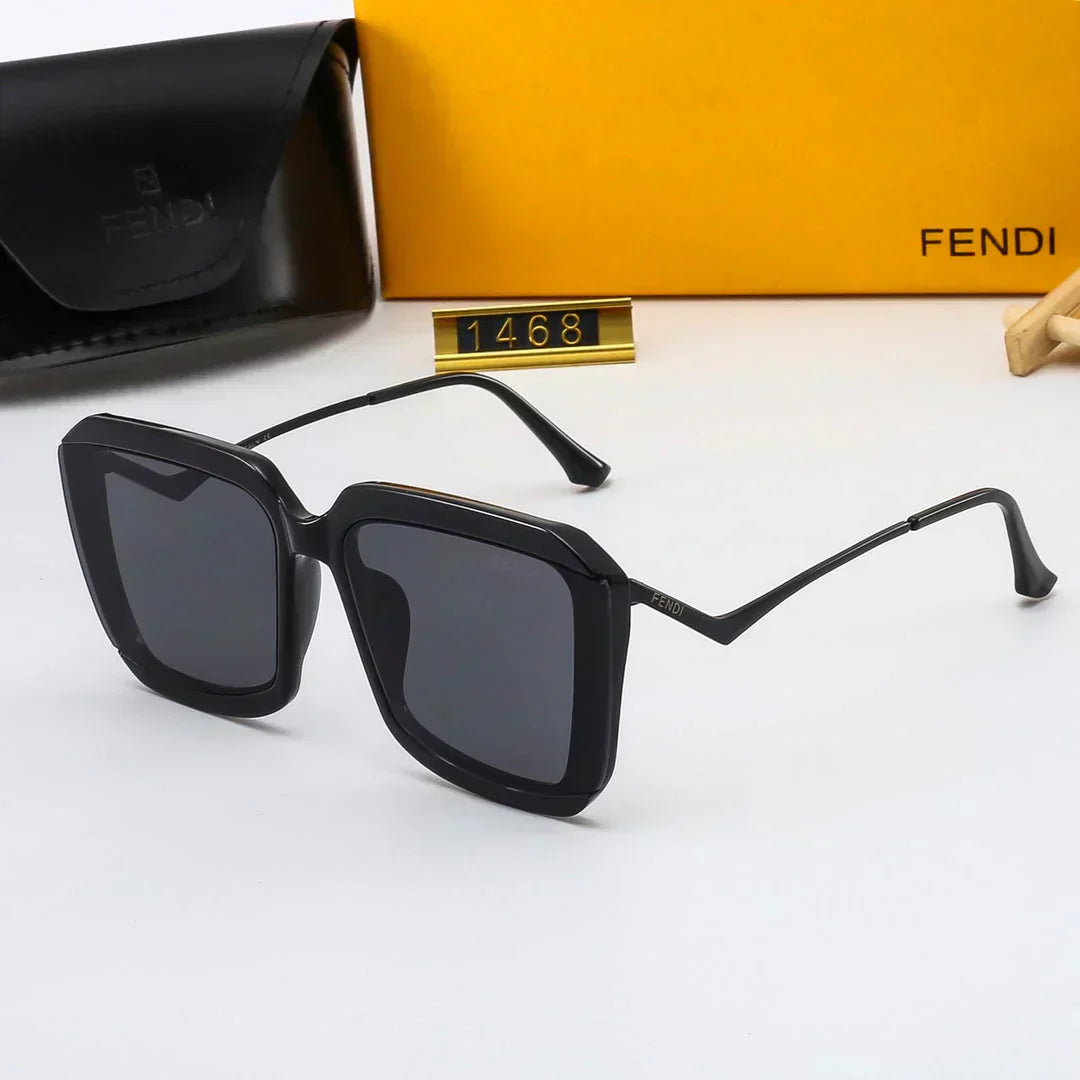2025 Quadratische Sonnenbrille mit metallener Blumenverzierung