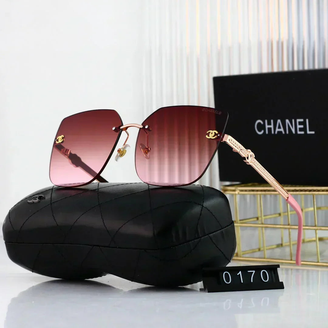 2025 Polygonale randlose Sonnenbrille mit scharf geschnittenen Kanten