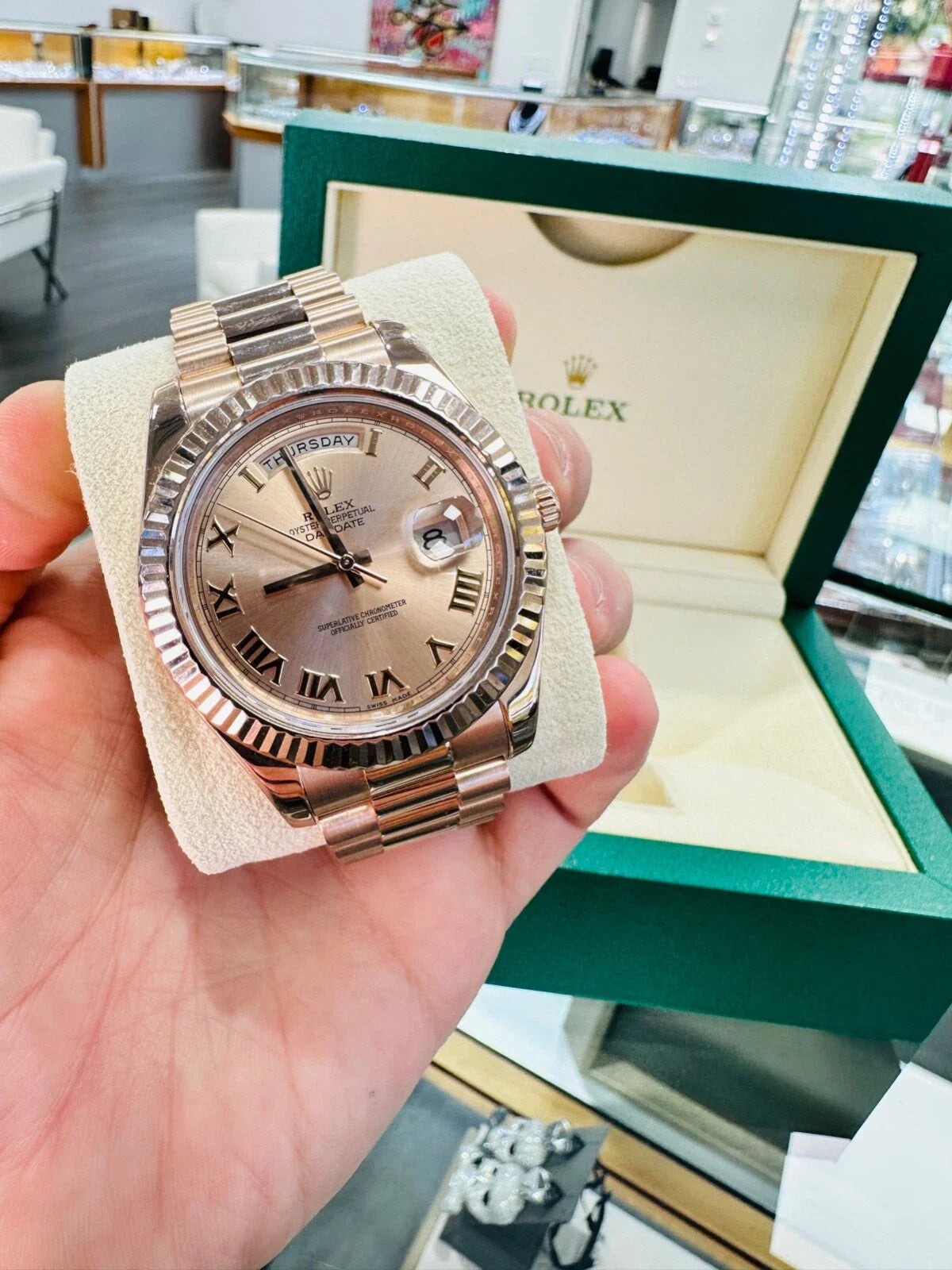 President Day-Date II 41mm 218235 18K Gold Roman Numeral Dial Brand New watch