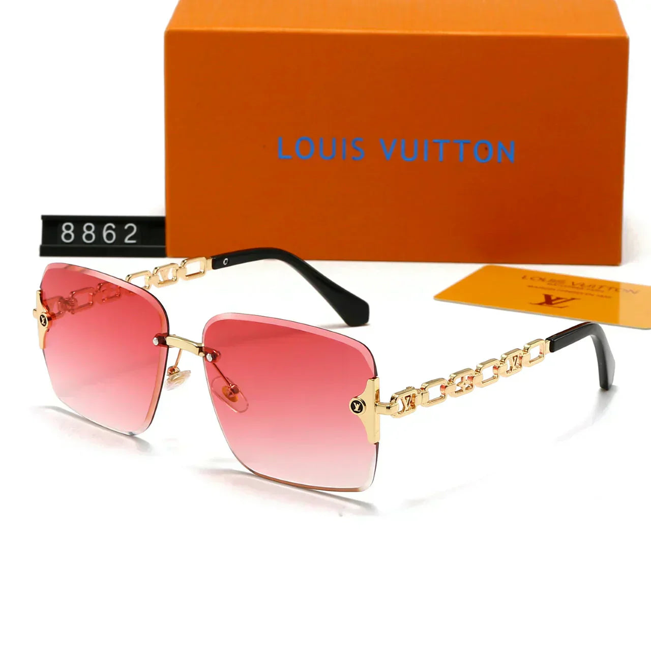 2025 Rahmenlose Sonnenbrille mit großem Metallgestell