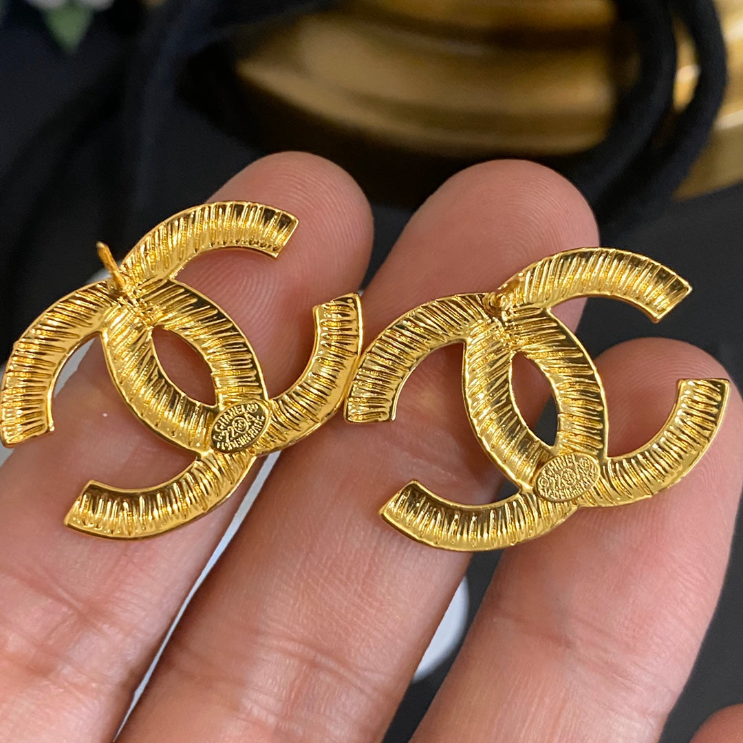 2025 Premium Textured Letter Stud Earrings