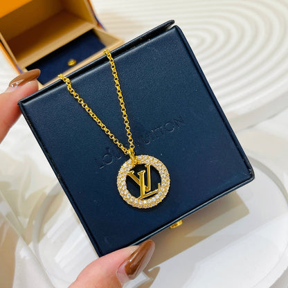 2025 letter round diamond necklace