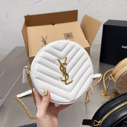 2025 Bag Fashion Ringer round cake leather bag