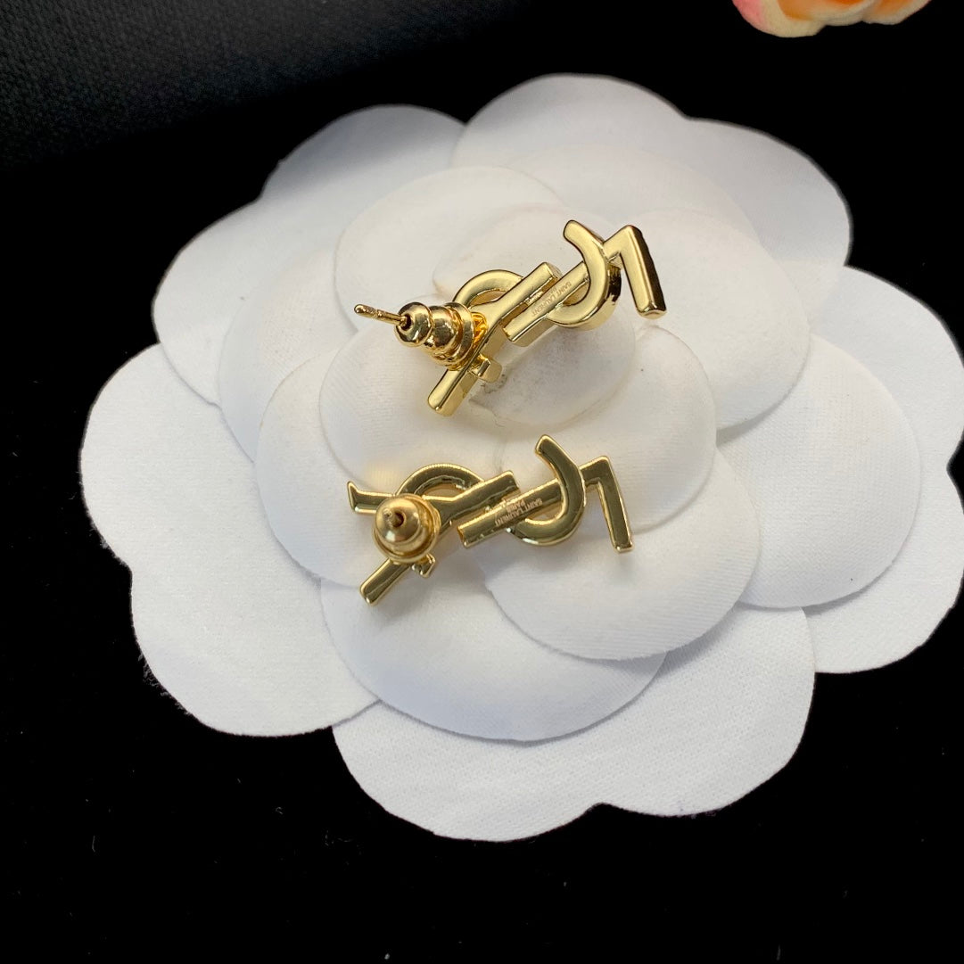 2025 Classic letter earrings with rhinestones