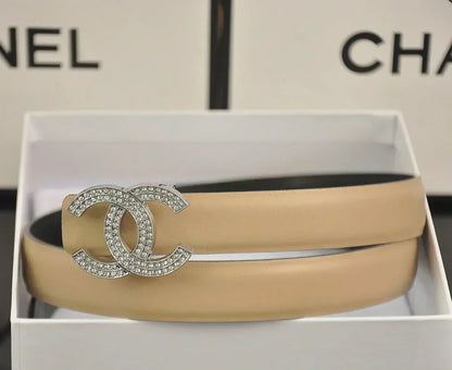 2025 6 color double C pearl rhinestone belt