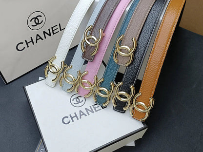 2025 8 Colors  double C multi-color lychee leather belt