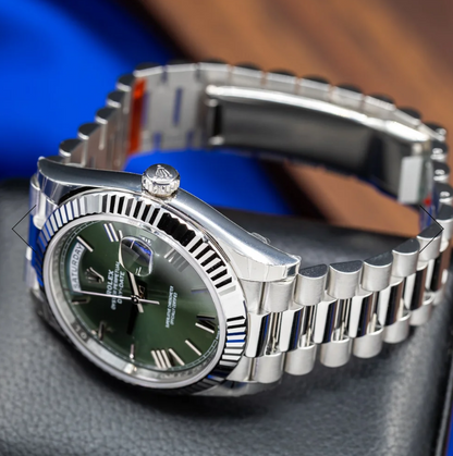 Platinum Datejust II 40 Olive Green Fluted Bezel 40mm 228236 WATCH
