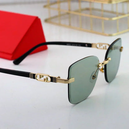 2025 Polygonal rimless cut-edge sunglasses