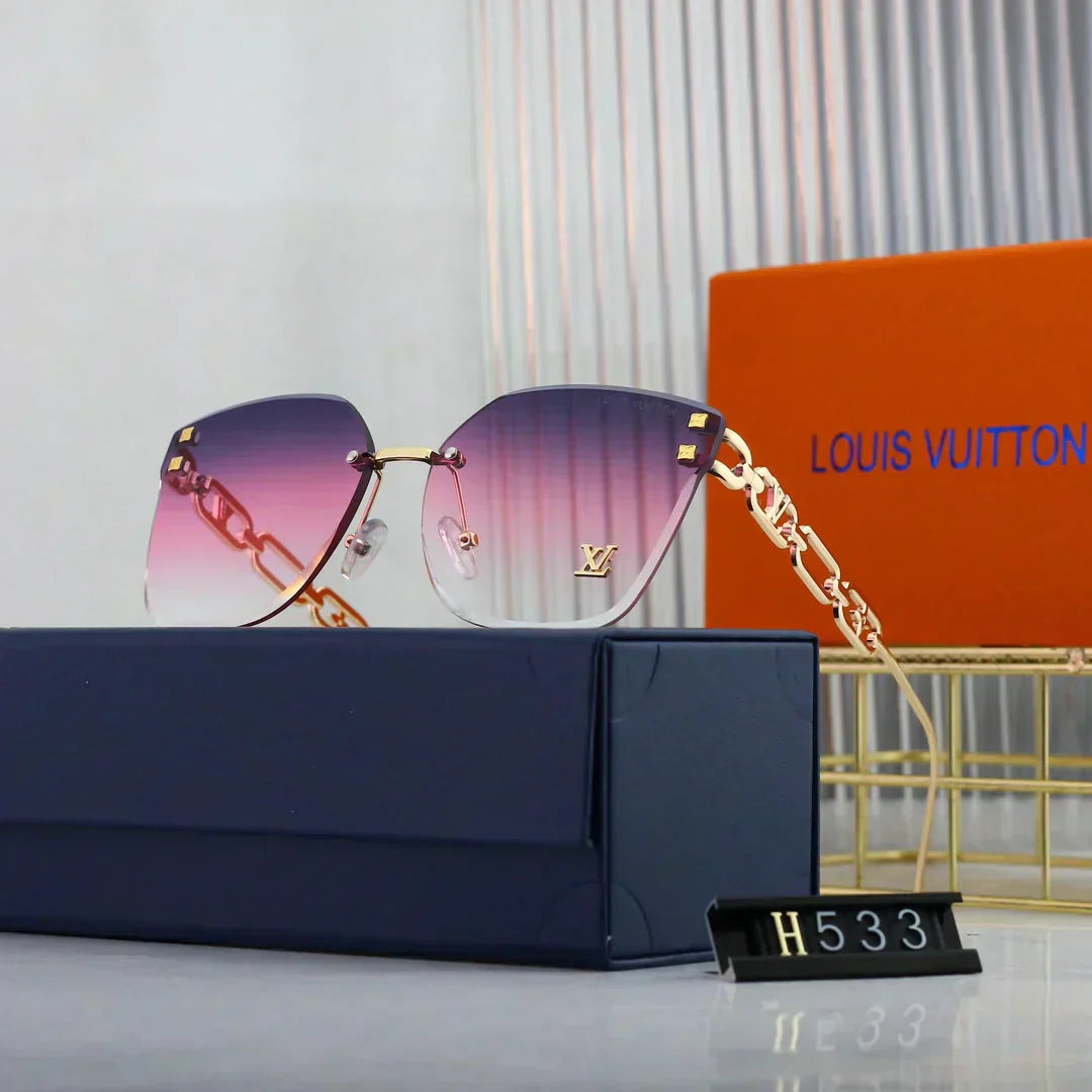 2025 Square frameless retro sunglasses