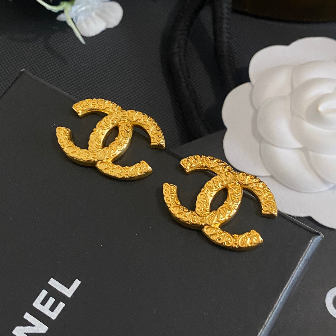 2025 Premium Textured Letter Stud Earrings