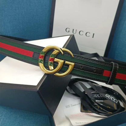 2025 4 Colors Fashion Stripe Double G Ladies Leather Belt