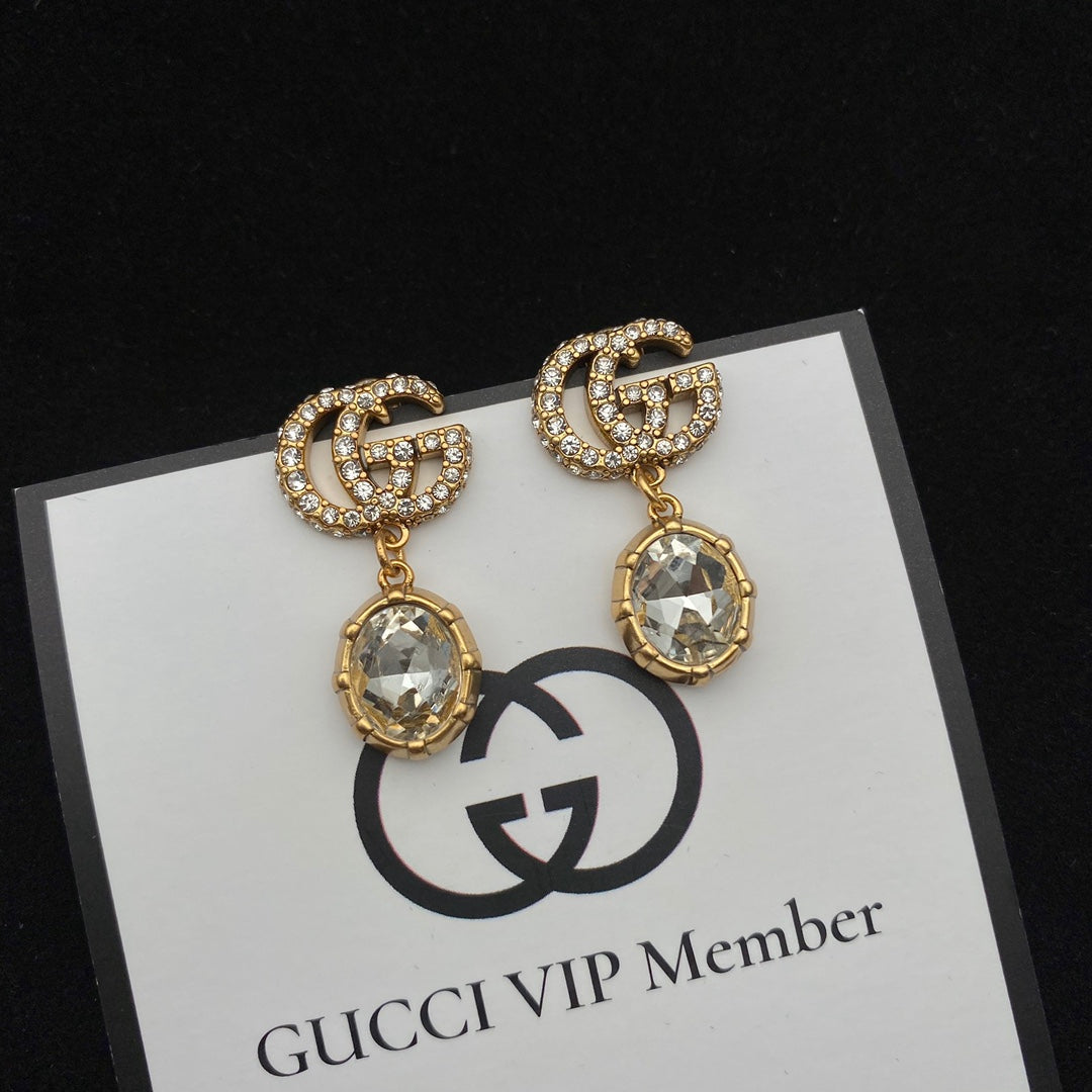2025 Alphabet crystal earrings