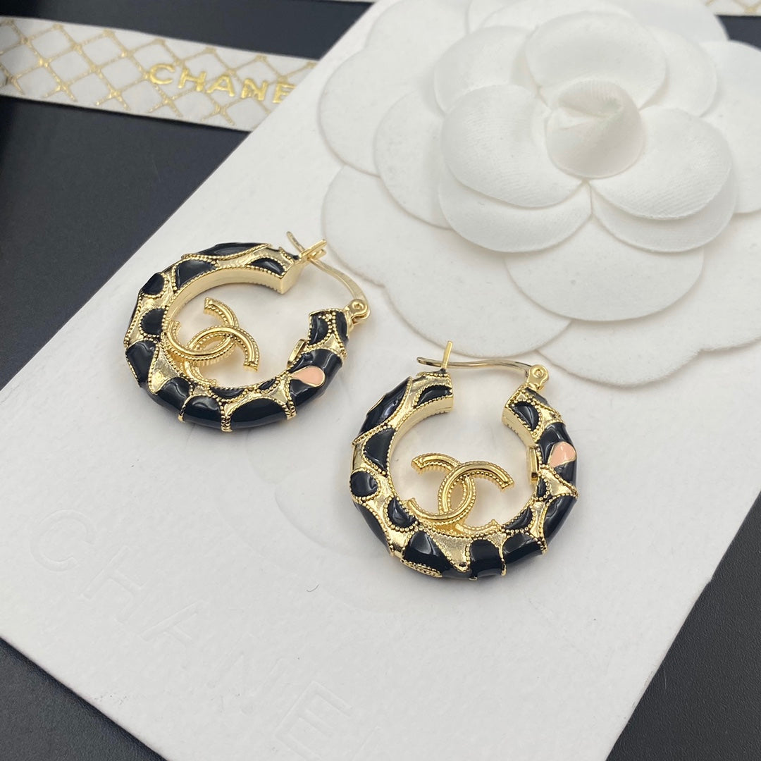 2025 Vintage Black Hoop Earrings