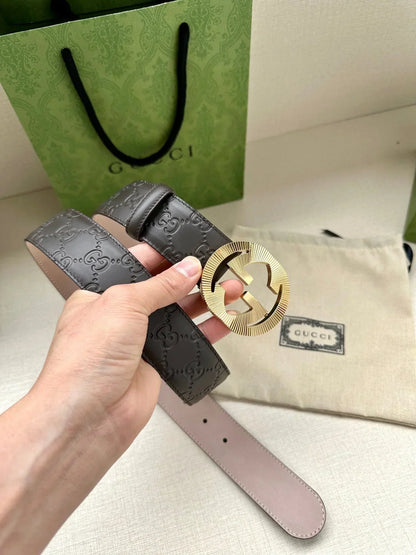 2025 belt Cowhide interlocking belt 4.0cm