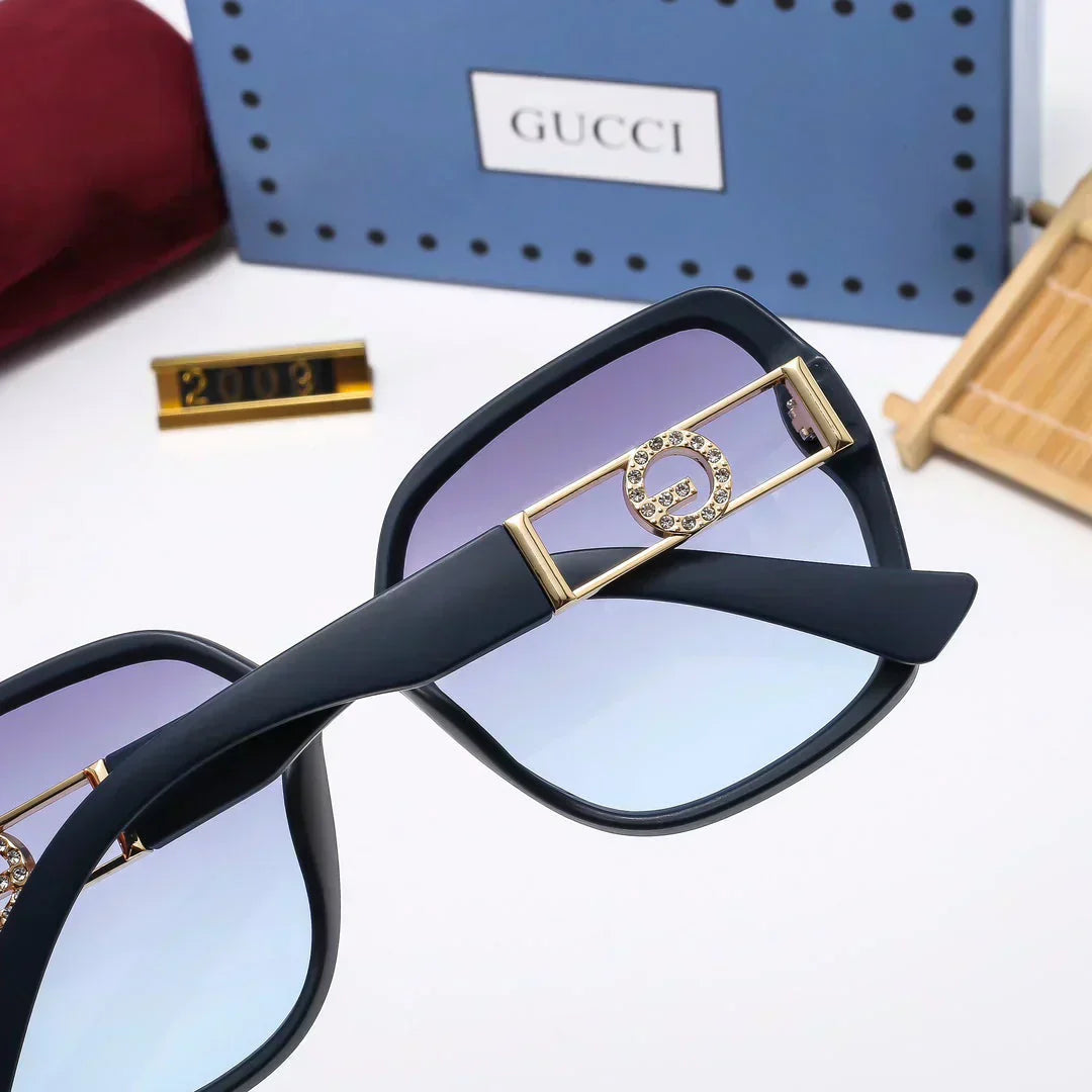 2025 Modische Sonnenbrille mit eckigem Rahmen und UV-Schutz