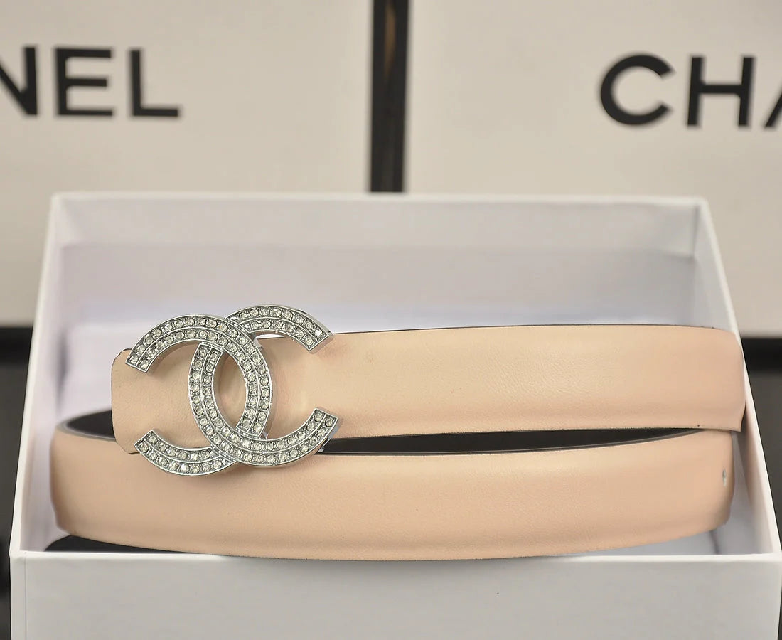 2025 6 color  double C pearl rhinestone belt