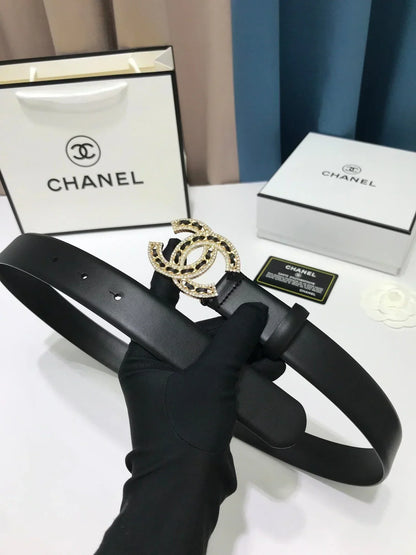 2025 belt Calfskin metal letter buckle belt, width 3.0mm