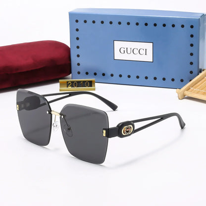 2025 Frameless cut-edge personalized retro square frame sunglasses