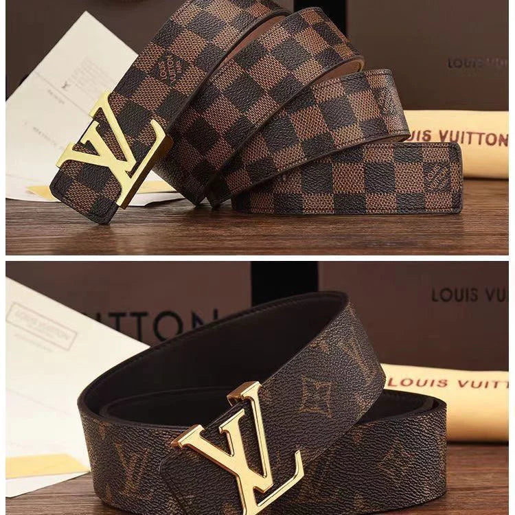 2025 3 Colors  printed letter leather belt