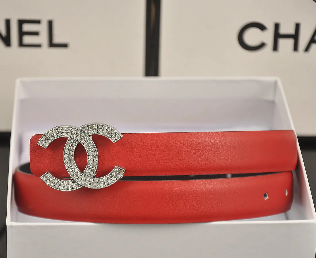 2025 6 color  double C pearl rhinestone belt