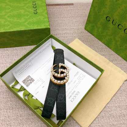 2025 Belt lined with top layer calfskin. With original single pearl buckle head, width 2.0