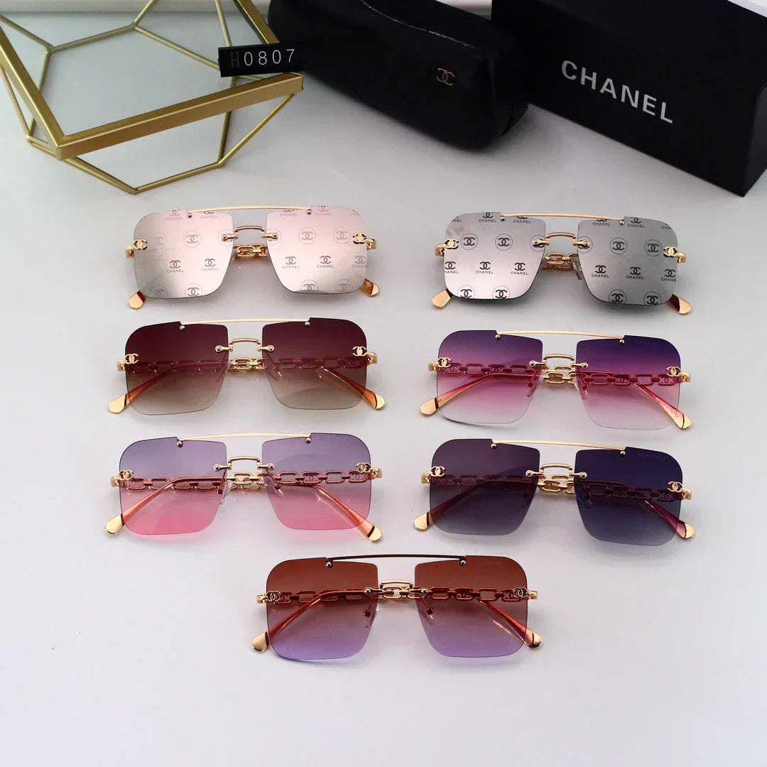 2025 Fashionable watermark metal frame sunglasses H0807