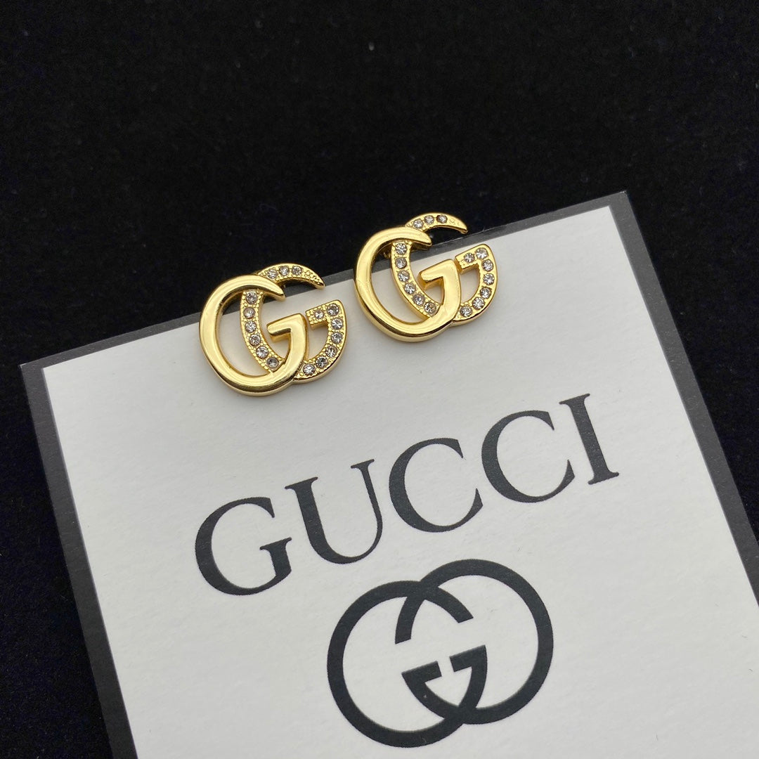 2025 Vintage Double G Diamond Stud Earrings