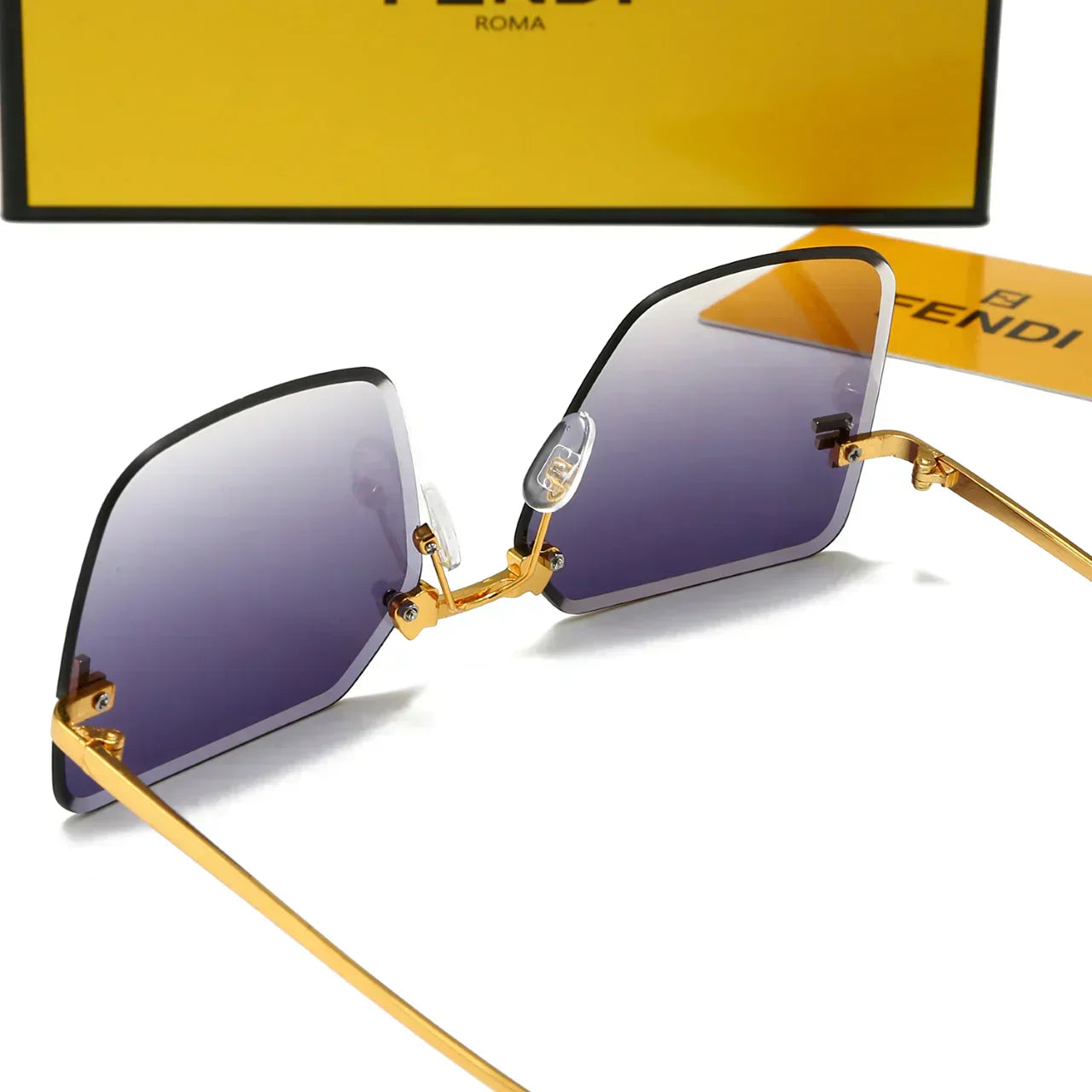 2025 Frameless metal large frame sunglasses