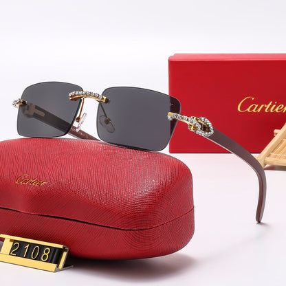 2025 Diamond Fashion Frameless Sunglasses 2107