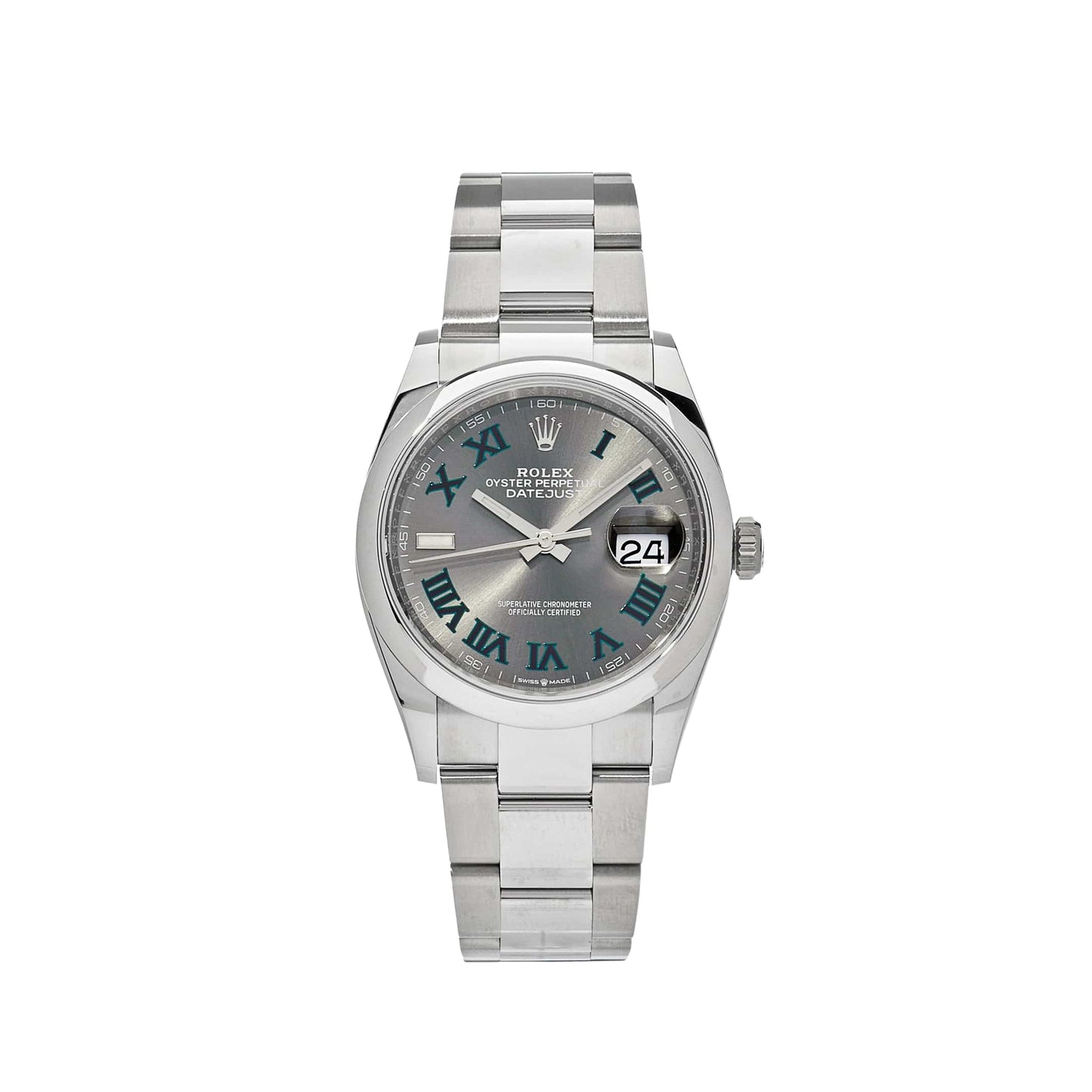 2025 Watch Datejust 126200 'Wimbledon' Stainless Steel Slate Dial