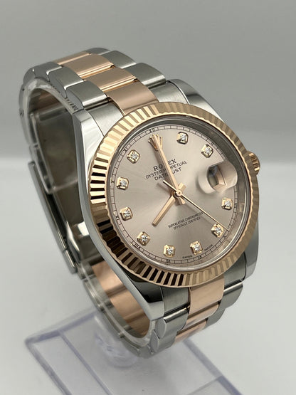 2025 Watch Datejust 126331 Rose Gold Stainless Steel Sundust Diamond Dial (2022)