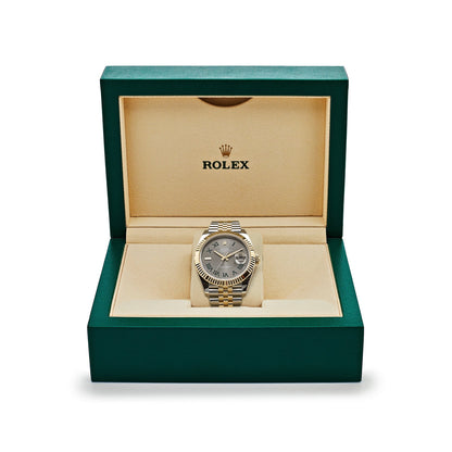 2025 Watch Datejust 126333 Wimbledon Yellow Gold Stainless Steel Slate Dial Jubilee