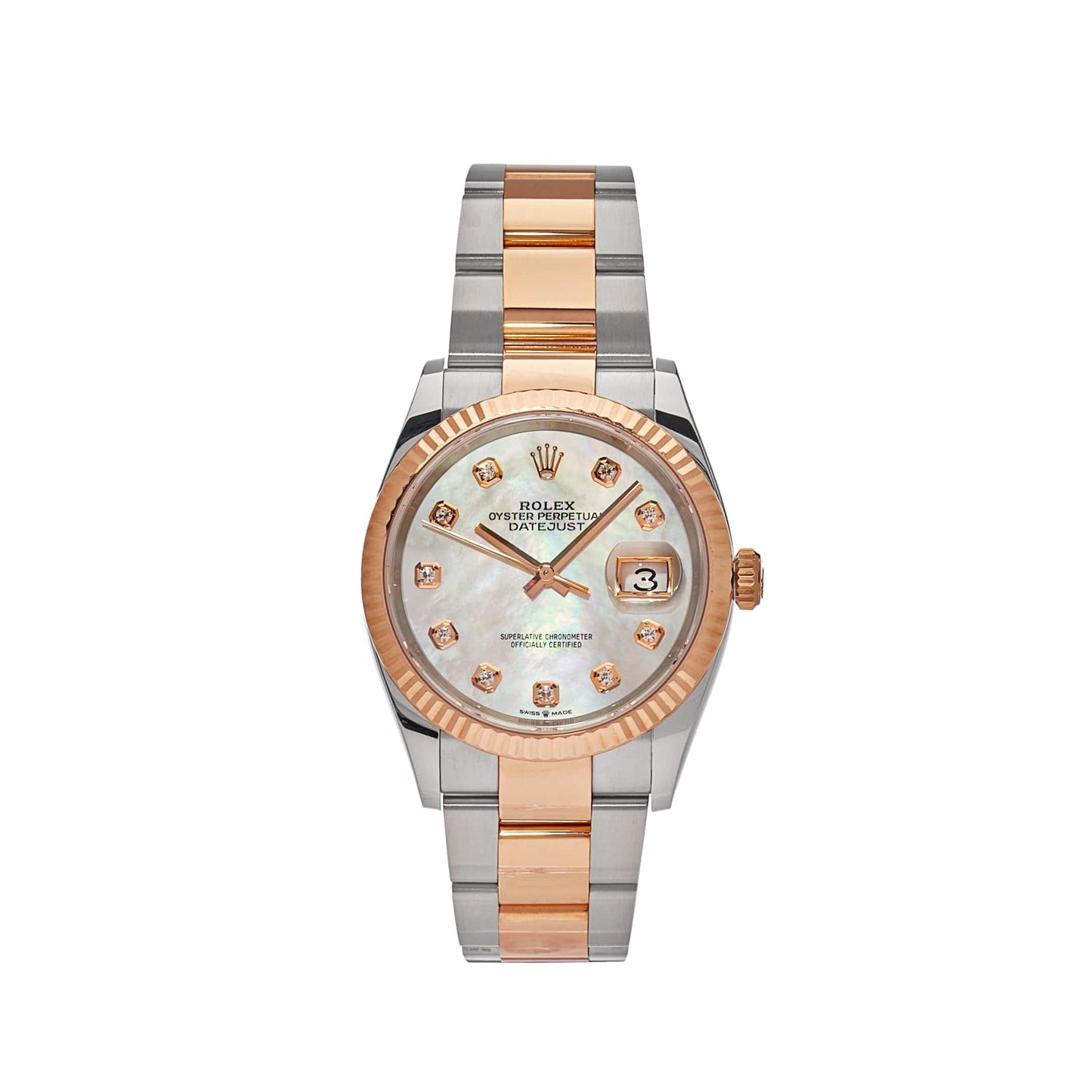2025 Watch Datejust 126231 Rose Gold Stainless Steel Mother of Pearl Diamond Dial