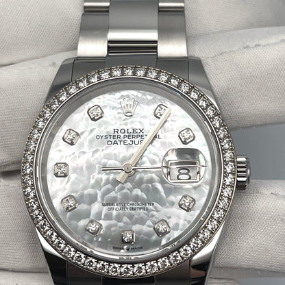 2025 Watch Datejust 126284RBR Stainless Steel White Gold Mother of Pearl Dial