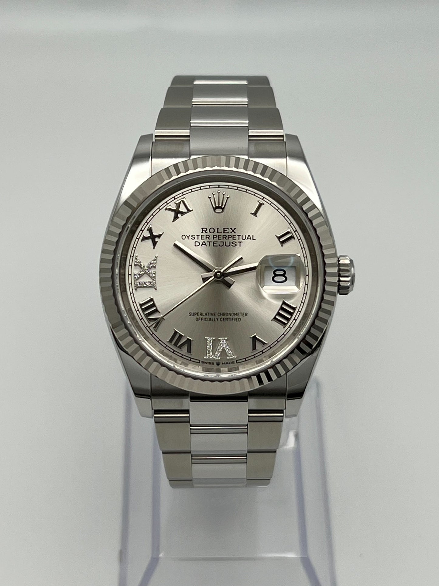 2025 Watch Datejust 126234 White Gold Stainless Steel Silver Dial Oyster