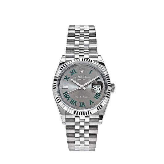 2025 Watch Datejust 126234 White Gold Stainless Steel Slate 'Wimbledon' Dial Jubilee