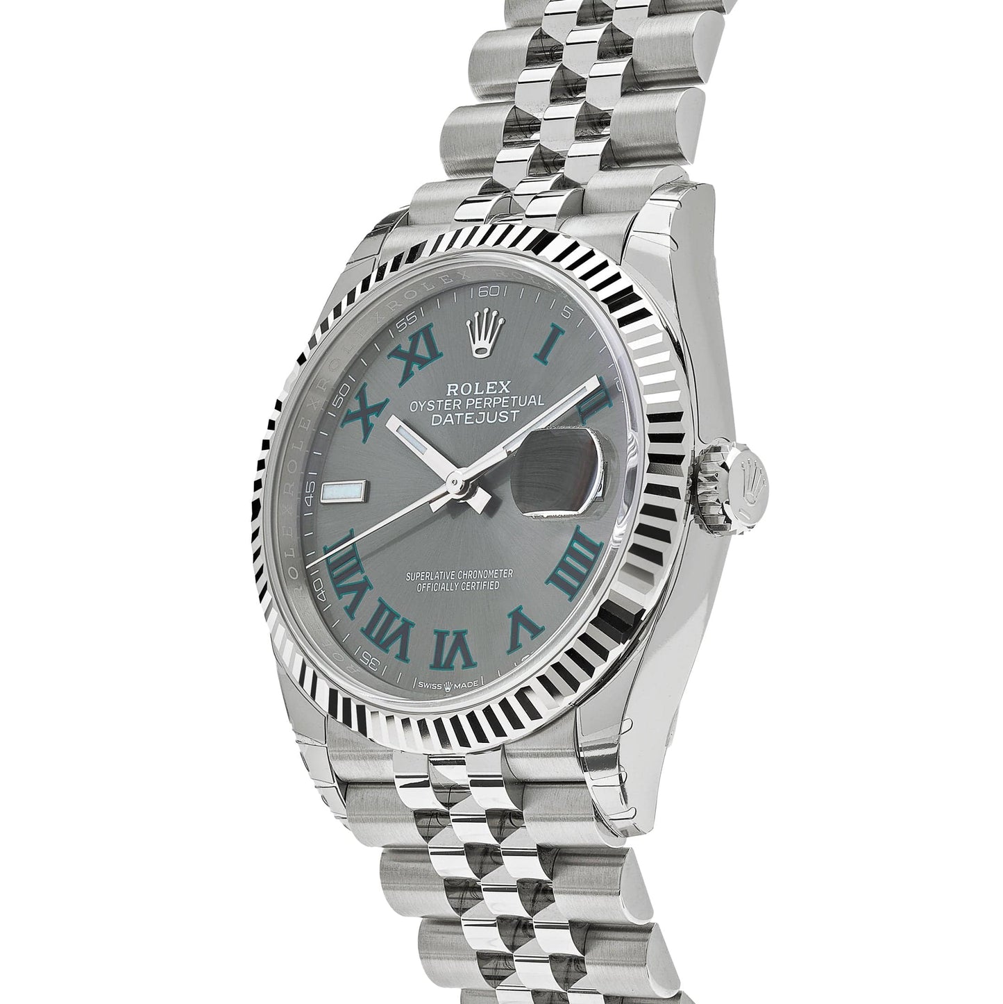 2025 Watch Datejust 126234 White Gold Stainless Steel Slate 'Wimbledon' Dial Jubilee