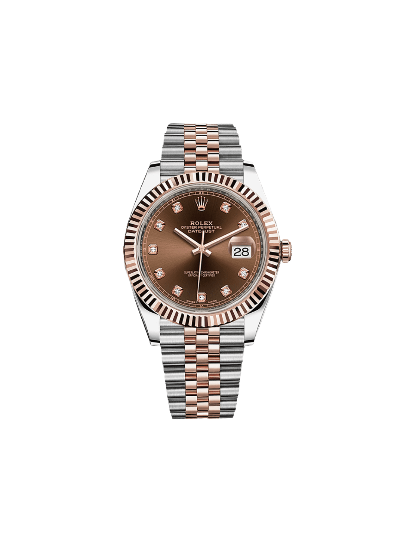 2025 Watch Datejust 126331 Rose Gold Stainless Steel Chocolate Diamond Dial Jubilee