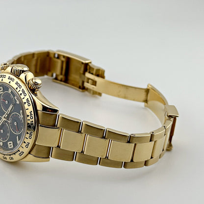 2025 Watch Daytona 116508 Yellow Gold Blue Racing Arabic Dial